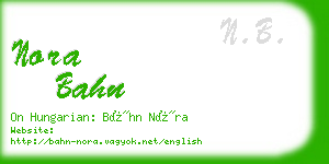 nora bahn business card